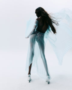 NICHP : Meteora Collection : Daphne pleat dress เดรสพลีทปิดไหล่สองข้าง (มีซับในยาวด้านใน)