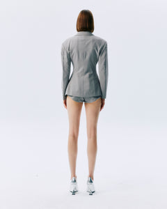 NICHp : Meteora Collection : Rita suit สูทไหล่โอเวอร์ไซส์ เอวคอด ตกแต่งด้วยอะไหล่สีเงิน