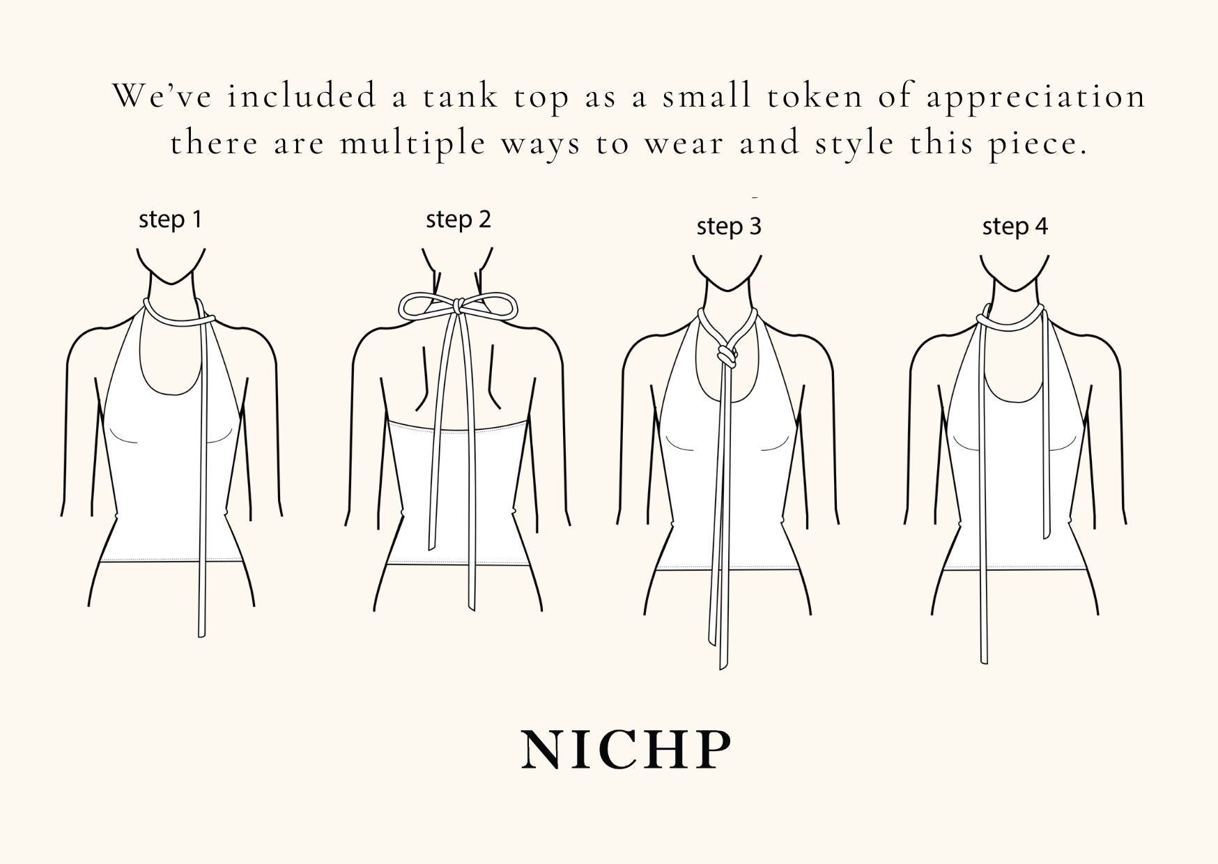 NICHP : The Silent Flow Collection : Katie top เสื้อกล้ามมีเชือกผูก สามารถดีไซน์ผูกเชือกตามความชอบได้ 4 แบบ
