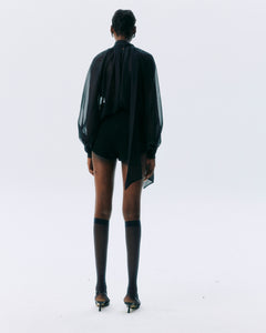 NICHP : Meteora Collection : Marvis Top เสื้อslik chiffon แขนยาว  เนื้อบางซีทรู (ต้องใส่คู่กับเกาะอก)