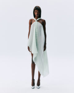 NICHP : Meteora Collection : Aven dress ผ้าอัดพลีท สามารถดีไซน์ในการสวมใส่ ปรับสายได้ 2 แบบ ตกแต่งด้วยอะไหล่สีเงินทั้ง 2 ข้าง