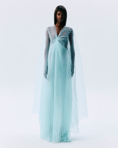 NICHP : Meteora Collection : Daphne pleat dress เดรสพลีทปิดไหล่สองข้าง (มีซับในยาวด้านใน)