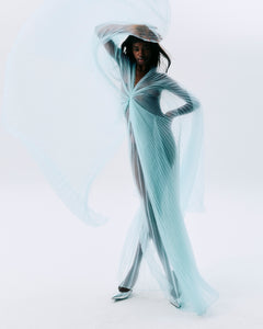 NICHP : Meteora Collection : Daphne pleat dress เดรสพลีทปิดไหล่สองข้าง (มีซับในยาวด้านใน)