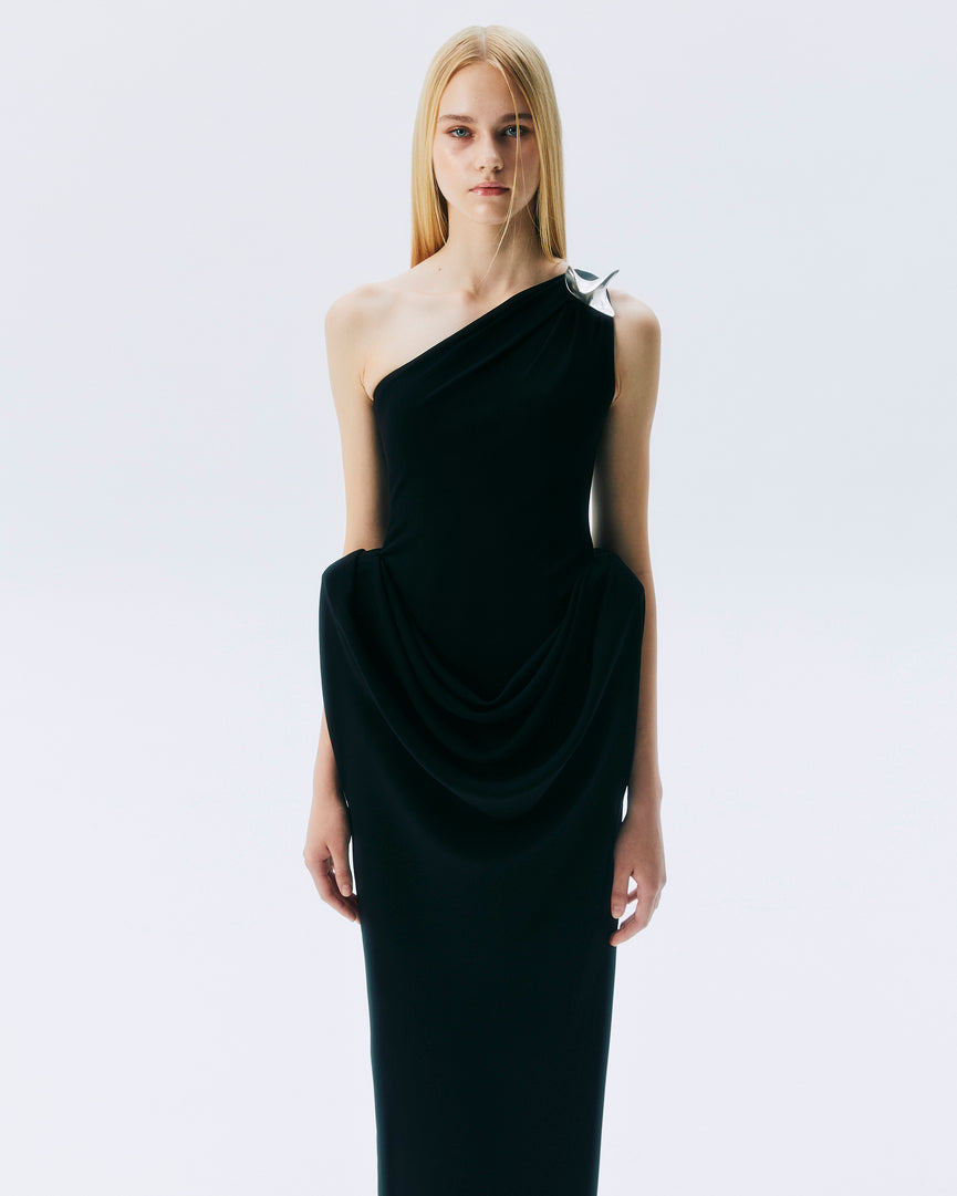 NICHP : Meteora Collection : DRESS -2501 เดรสไหล่เดี่ยว แบบยาว
