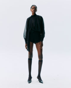 NICHP : Meteora Collection : Marvis Top เสื้อslik chiffon แขนยาว  เนื้อบางซีทรู (ต้องใส่คู่กับเกาะอก)