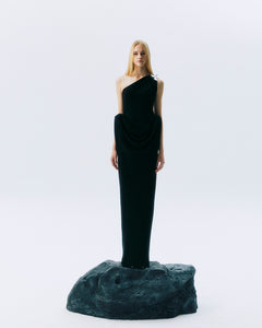 NICHP : Meteora Collection : DRESS -2501 เดรสไหล่เดี่ยว แบบยาว